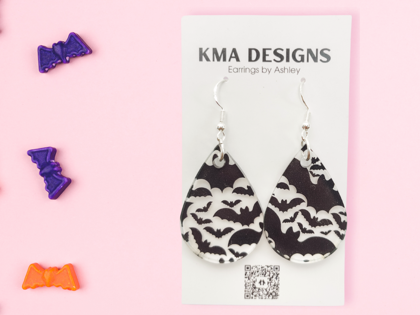 Halloween Earrings- Frickin Bats
