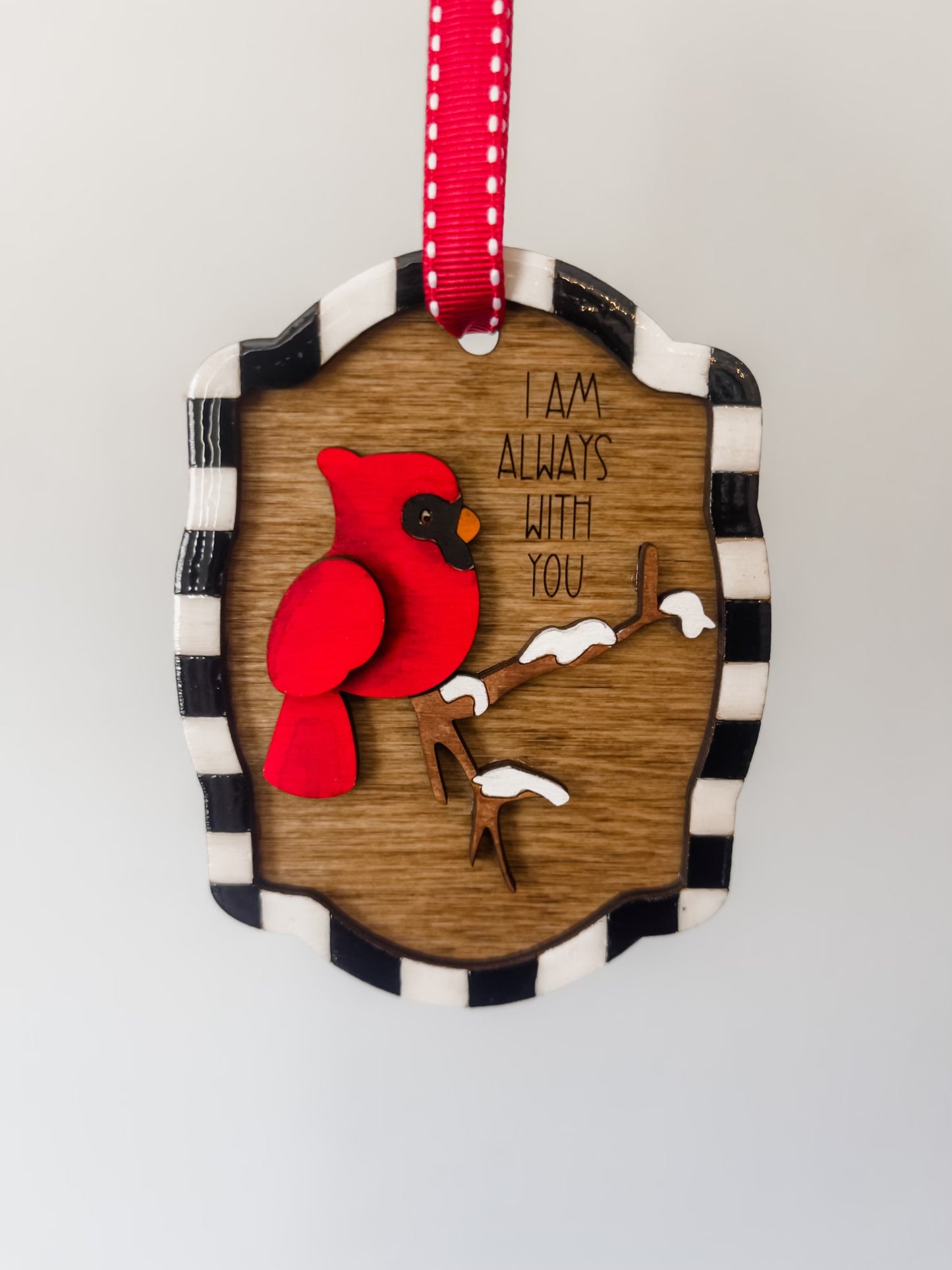 Whimsical Hand Painted Ornaments with black and white frame