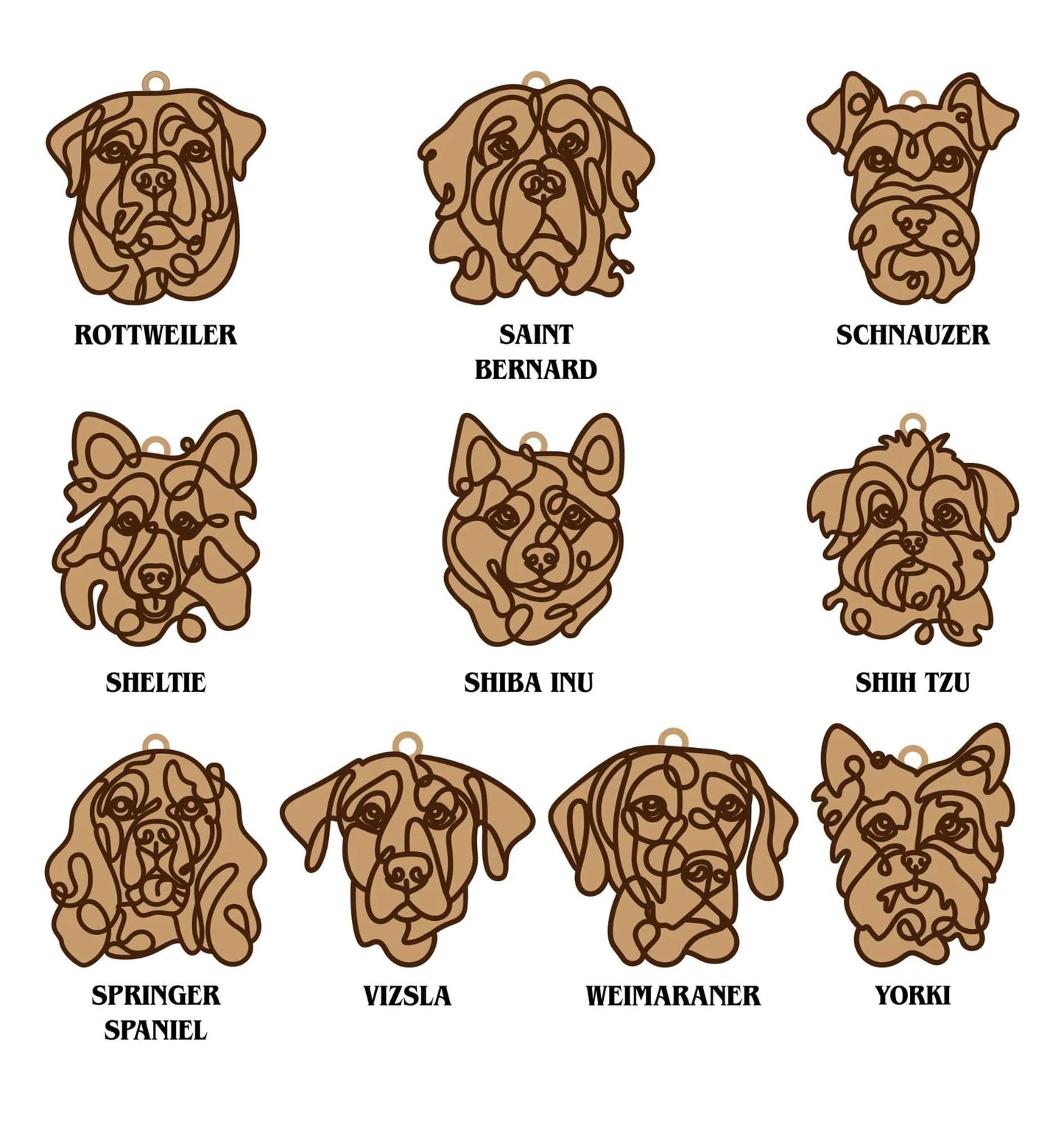 Personalized Wooden Dog Breed Ornament