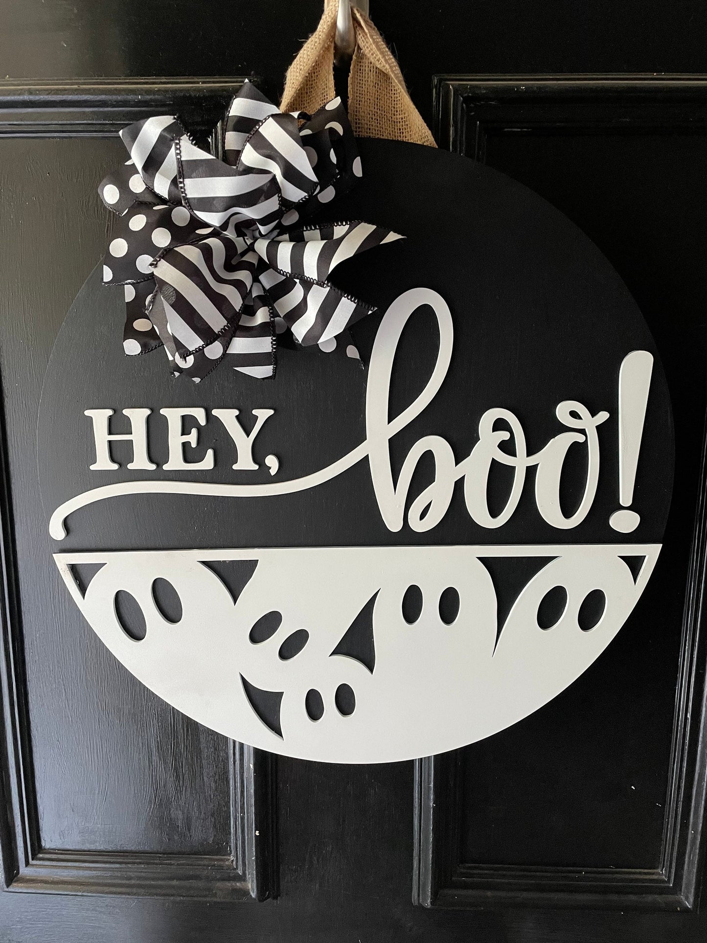 Halloween Door Hanger | Ghost Hey Boo | Ghost Door Decor