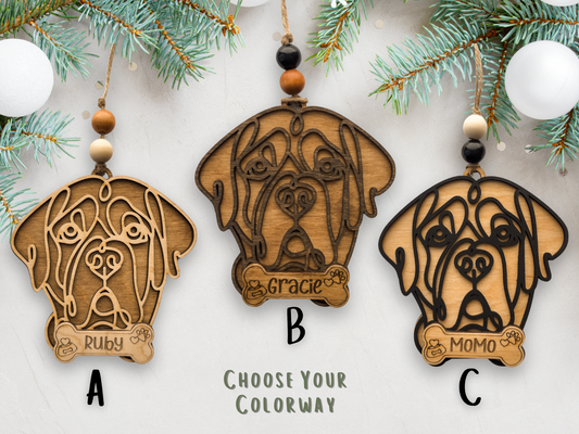 Personalized Wooden Dog Breed Ornament