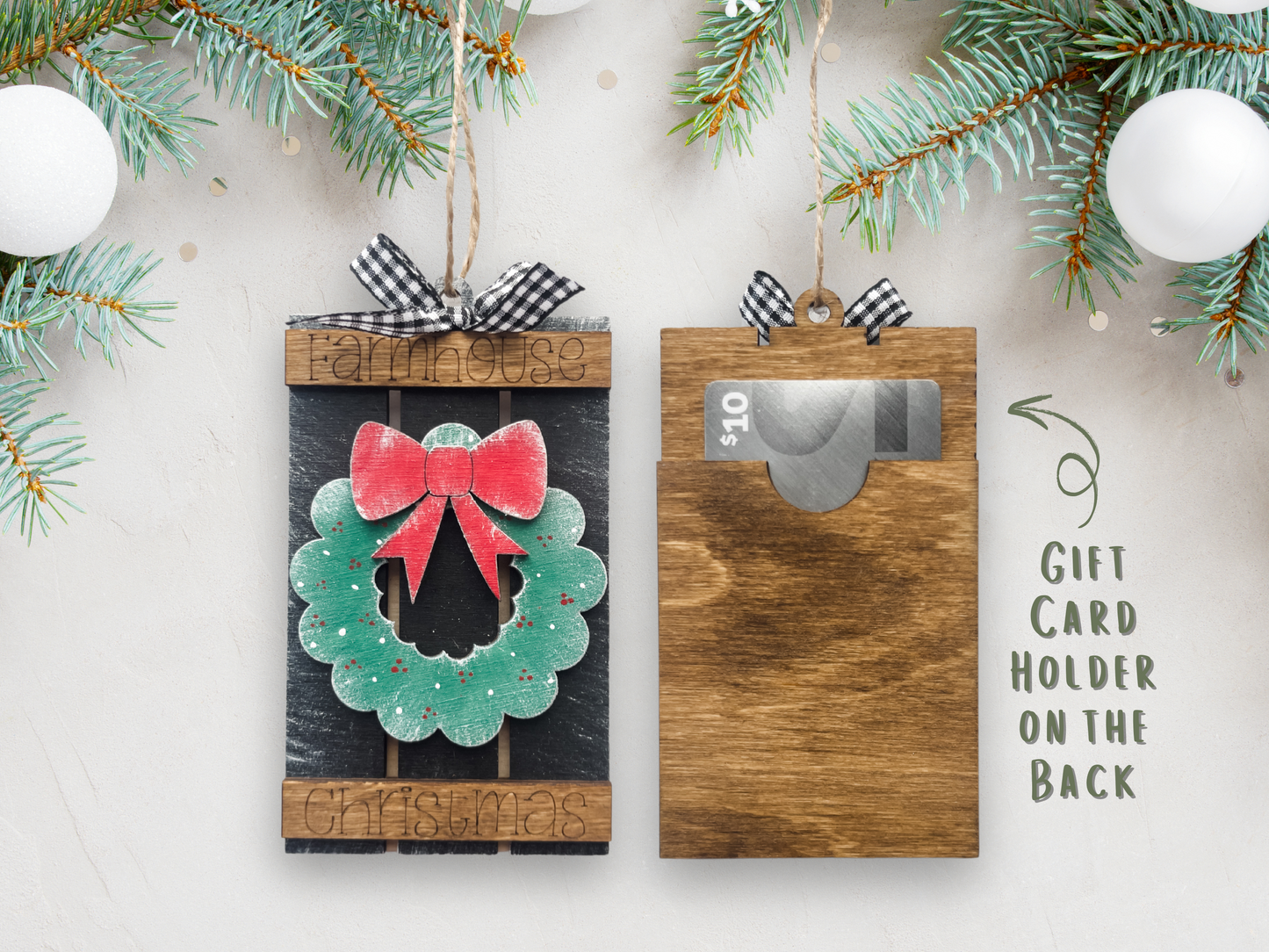 Wreath Gift Card Holder Ornament