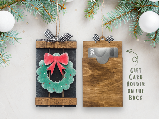 Wreath Gift Card Holder Ornament
