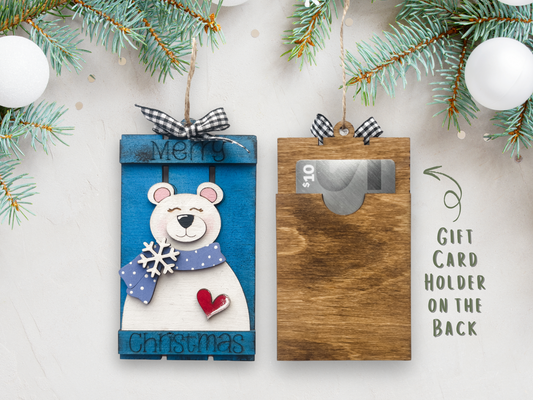 Polar Bear Gift Card Holder Ornament