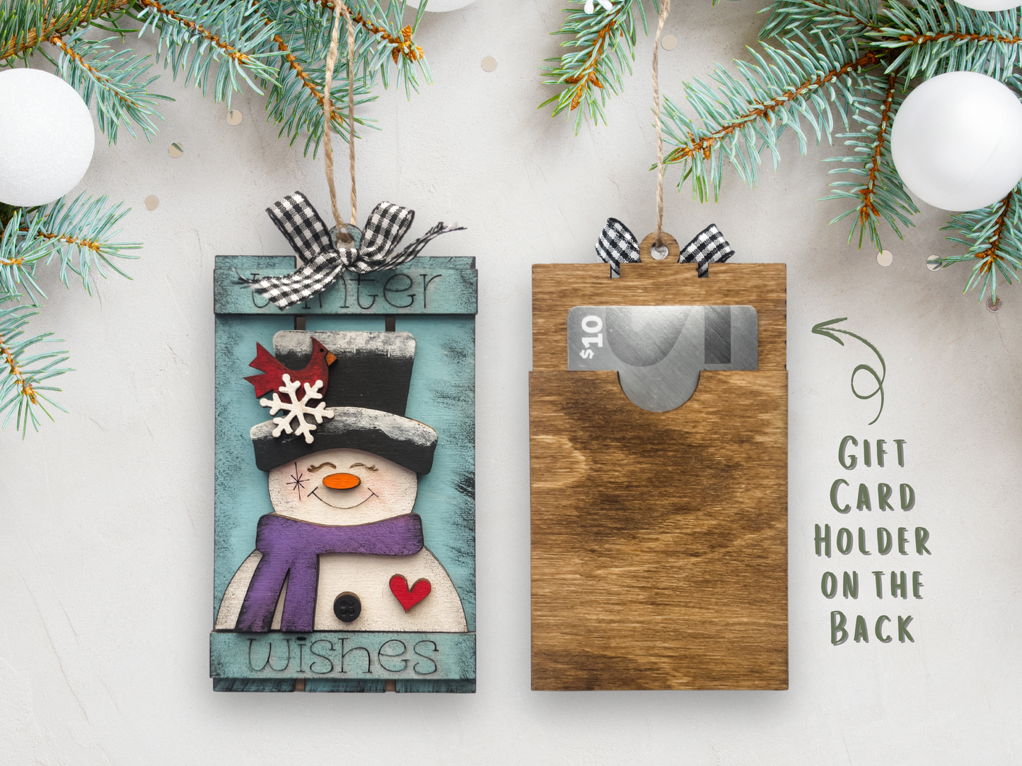 Snowman Gift Card Holder Ornament
