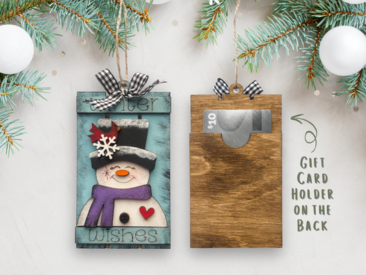 Snowman Gift Card Holder Ornament