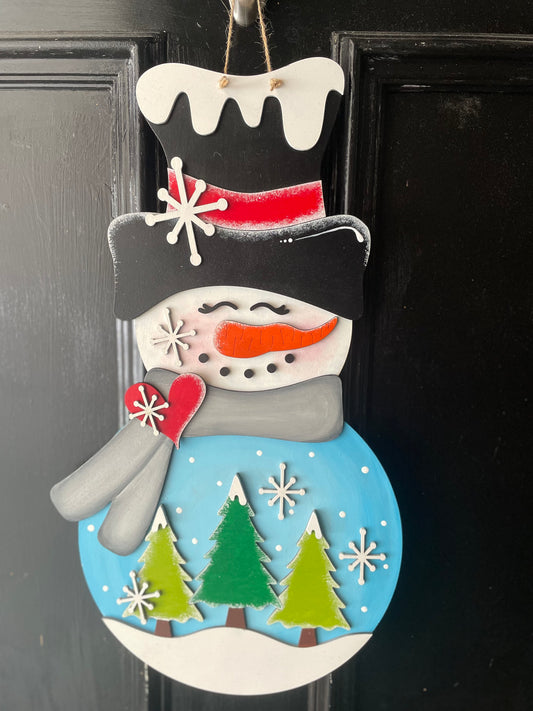 Whimsical Snowman Door Sign