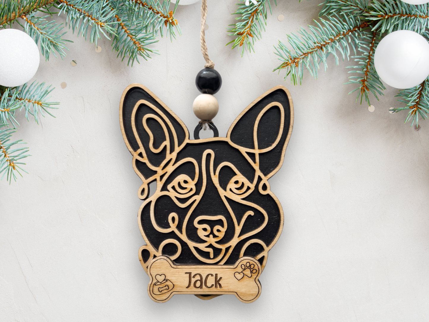 Personalized Wooden Dog Breed Ornament