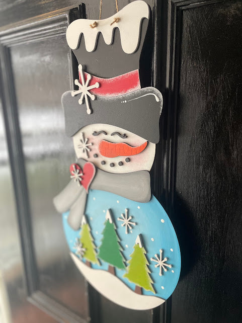 Whimsical Snowman Door Sign