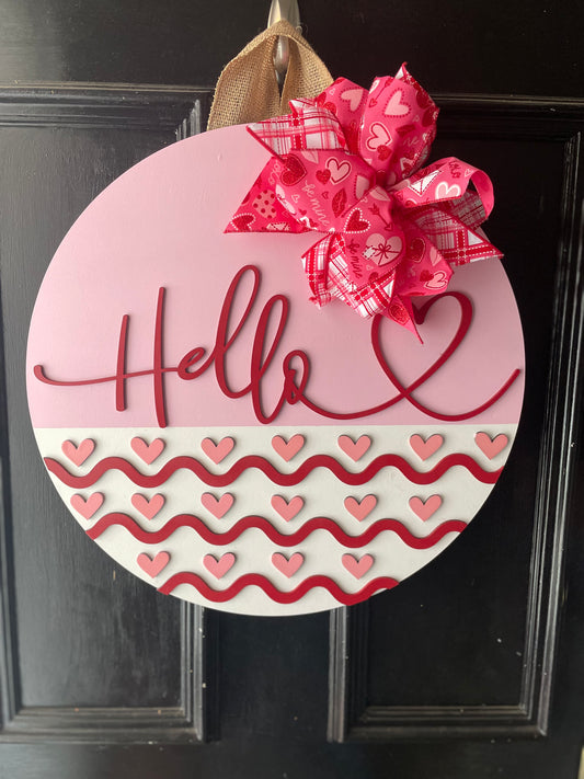 Valentine's Door Sign, Hello
