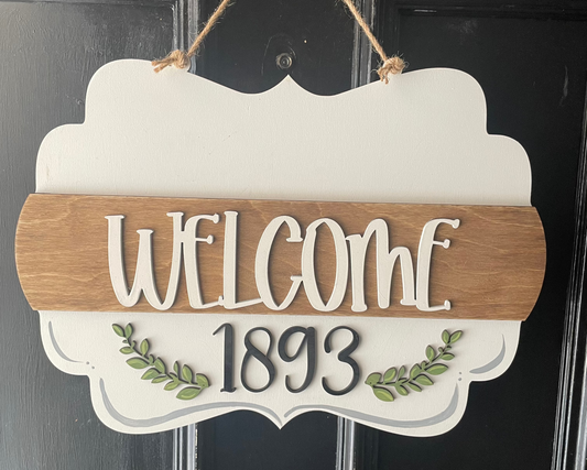Interchangeable Welcome Door Sign