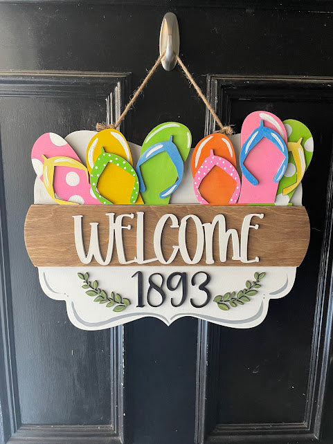 Interchangeable Welcome Door Sign