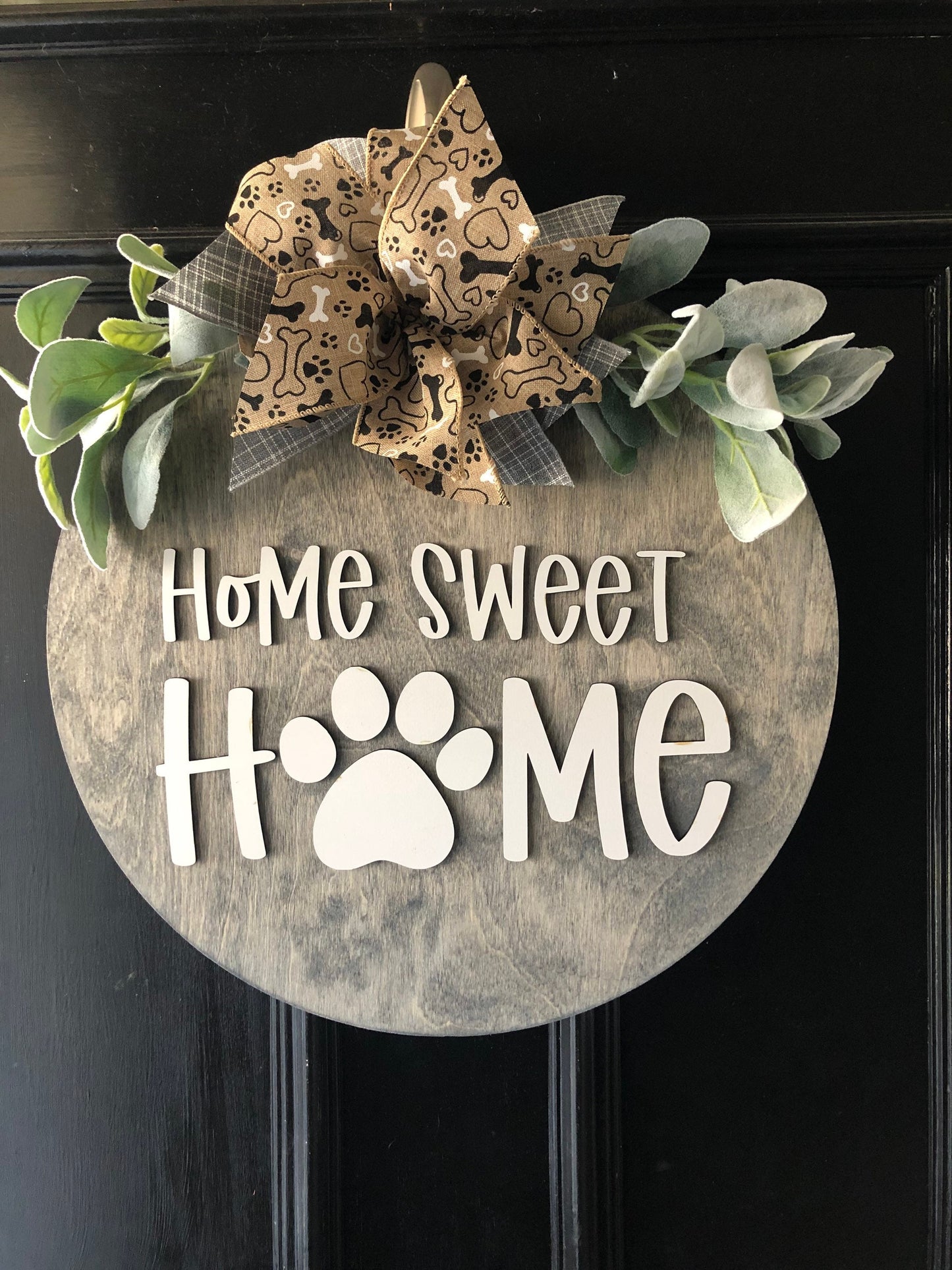 Front Door Decor, Home Sweet Home, Dog Door Hanger, Dog Lover Gift