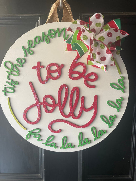 Christmas Door Hanger| Tis the Season to be Jolly
