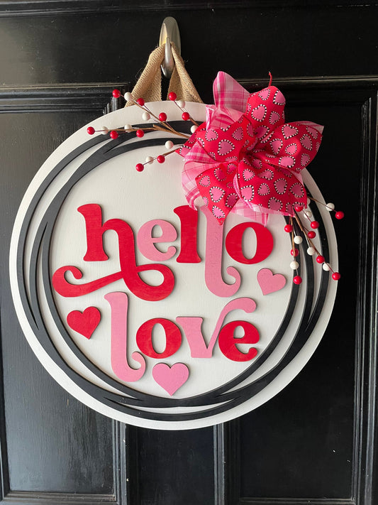 Hello Love | Valentines Door Hanger