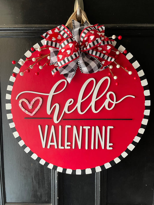 Hello Valentine | Door Hanger | Valentineâ€™s Day