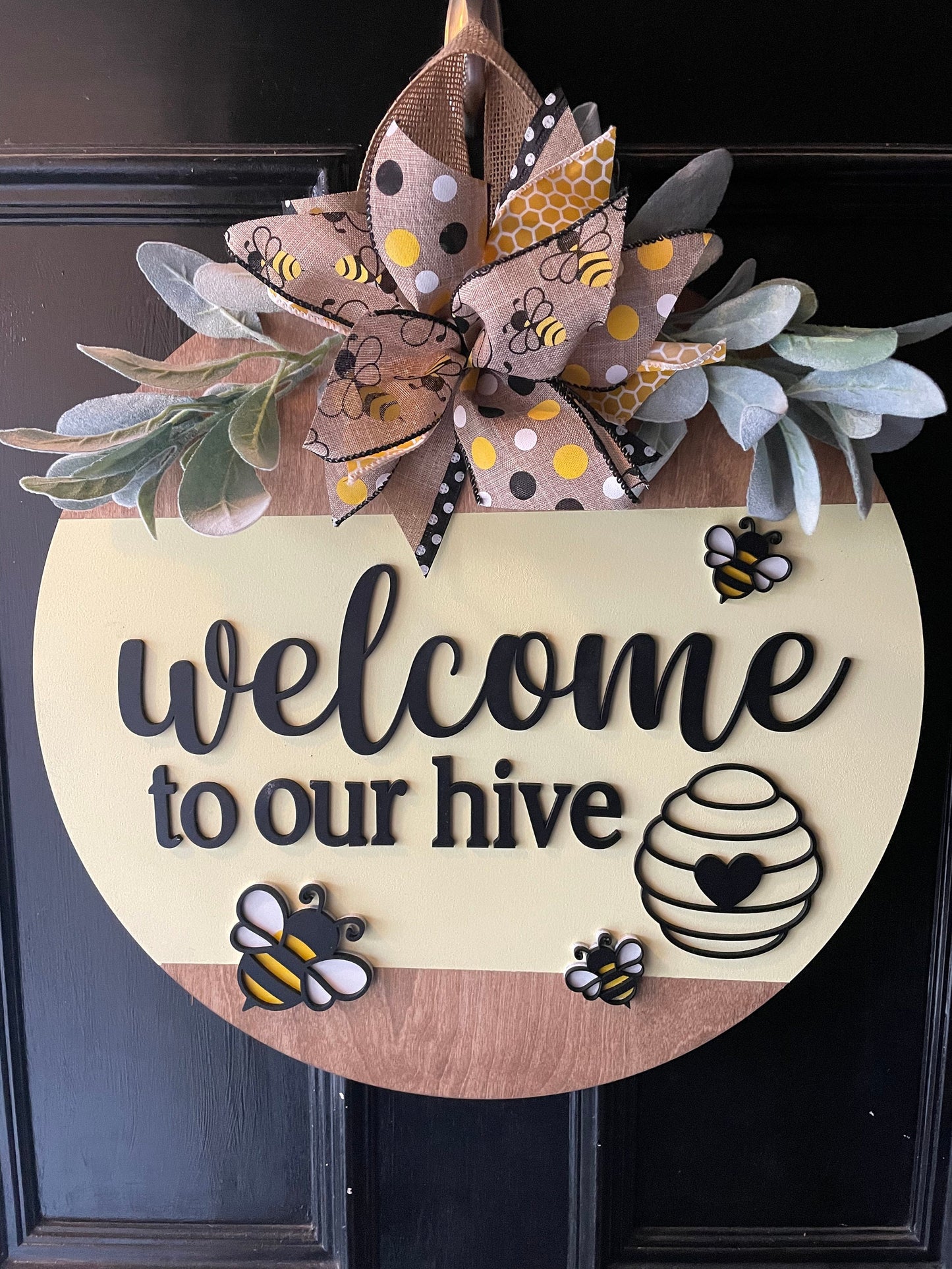 Bee Door Hanger, Welcome to our Hive, Bee Lover Gift