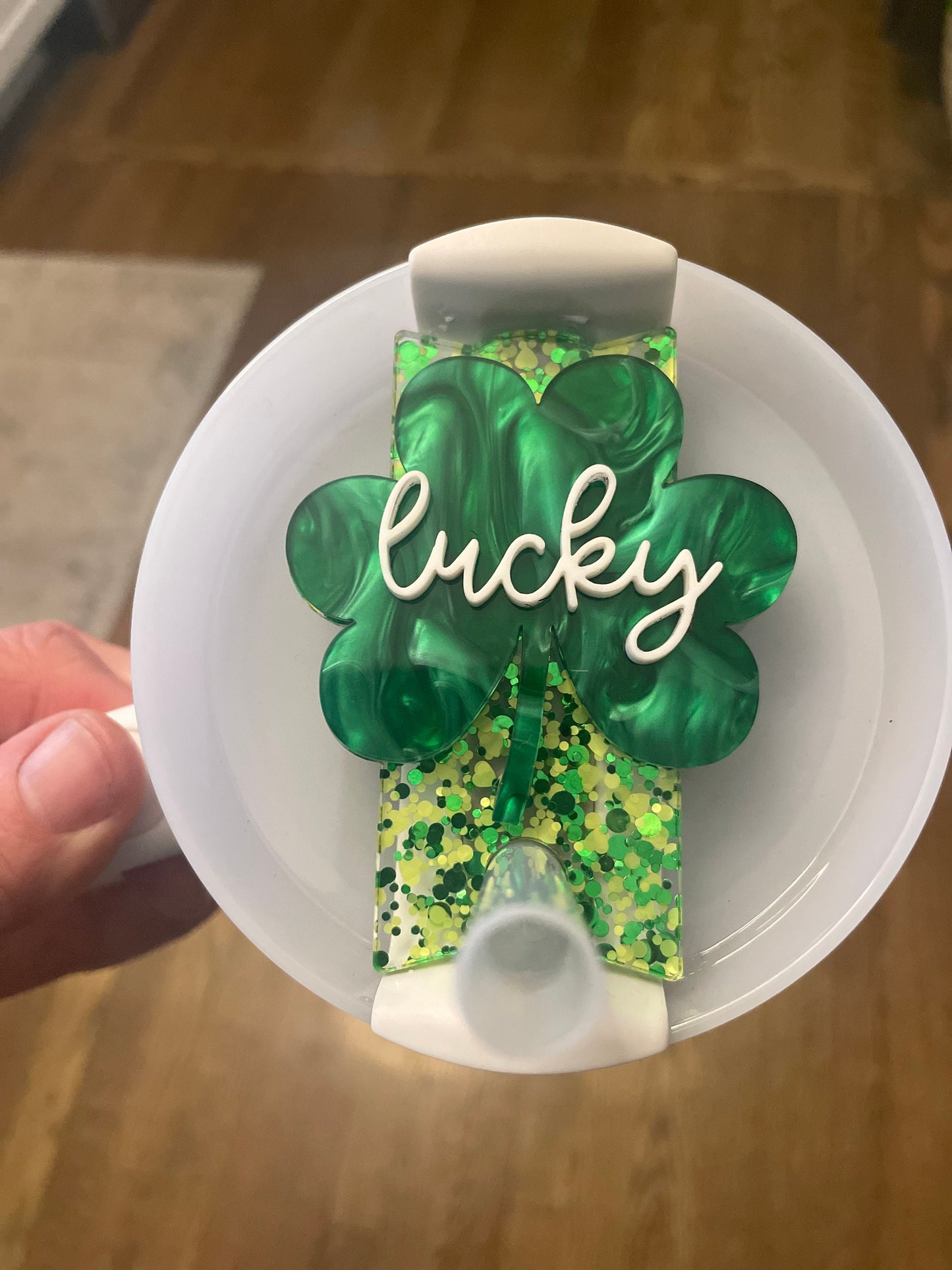St. Patrick's Day Shamrock 40oz/30oz Tumbler Personalized Name Tag | Personalized name tag for tumbler lid, Name Plate, name plate