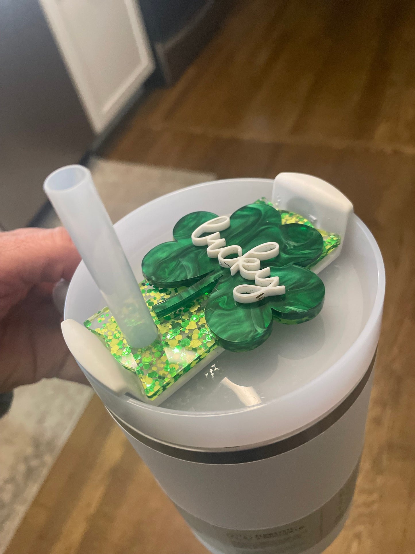 St. Patrick's Day Shamrock 40oz/30oz Tumbler Personalized Name Tag | Personalized name tag for tumbler lid, Name Plate, name plate