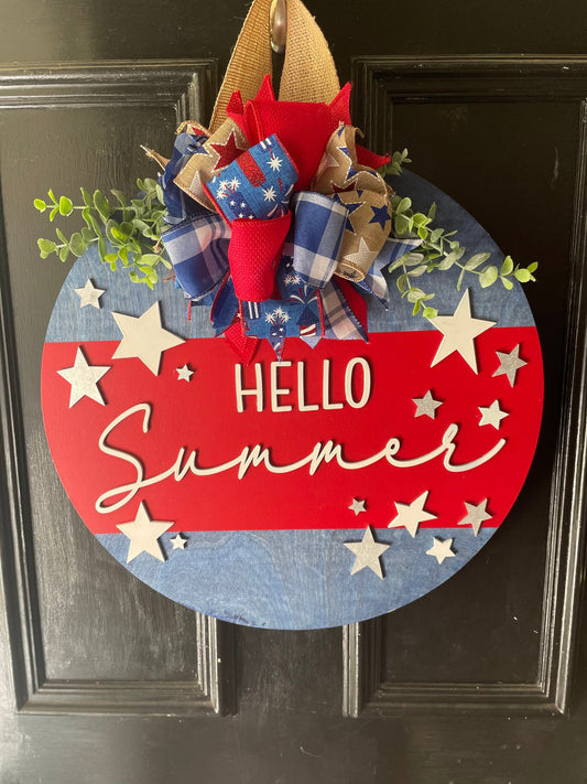 Front Door Decor | Stars and Stripes Summer Door Hanger