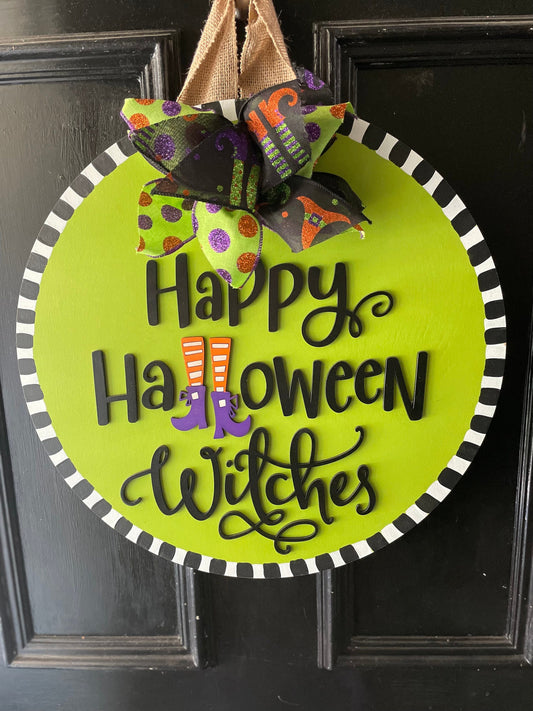 Halloween Door Hanger, Happy Halloween Witches, Witch Door Sign, Witch sign, Halloween Witch, Halloween Gift, Halloween Decor